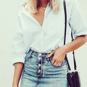 Button up jean skirt